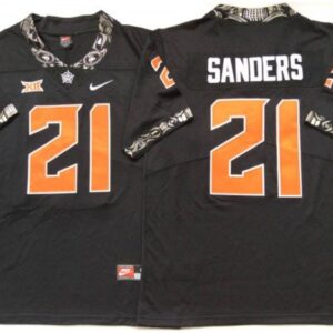 Oklahoma State Cowboys 21 Barry Sanders Black Football Jersey