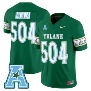 Nola Jersey 504 Tulane Green Wave 2025 City Edition Limited Stitched Green