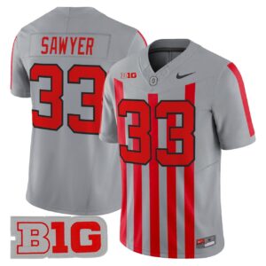 Jack Sawyer Jersey 33 Ohio State Buckeyes Throwback Limited Stitched Gray