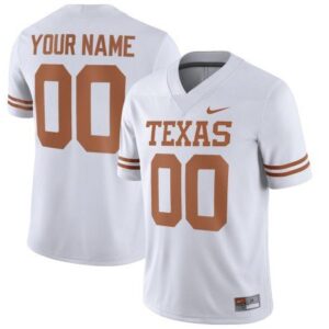 Custom Texas Longhorns White Football Jersey