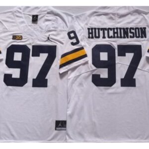 Michigan Wolverines 97 Aidan Hutchinson White Football Jersey