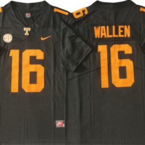 Tennessee Volunteers 16 Black Football Jersey - Morgan Wallen
