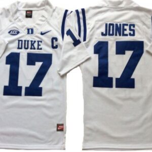 Duke Blue Devils 17 Daniel Jones White Football Jersey