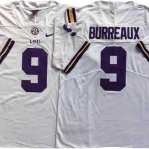 Lsu Tigers 9 White Football Jersey - Joe Burreaux