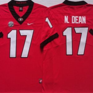 Georgia Bulldogs 17 Nakobe Dean Red Football Jersey