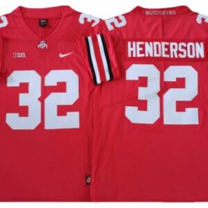 Ohio State Buckeyes 32 Treveyon Henderson Red College Jersey