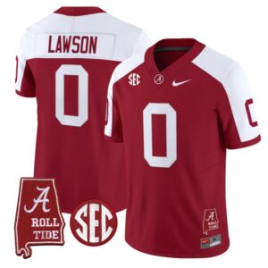 Deontae Lawson Jersey 0 Alabama Crimson Tide Throwback Map Stitched Crimson Alter