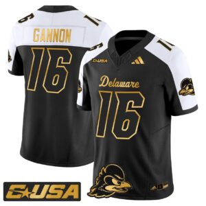 Rich Gannon Jersey 16 Delaware Blue Hens 2025 Gold Vapor Stitched Alternate