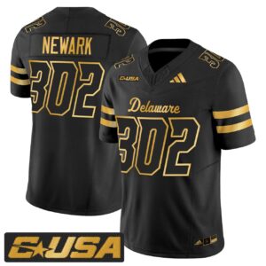 Newark Jersey 302 Delaware Blue Hens 2025 Gold Vapor Stitched Black Gold