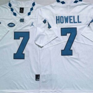 North Carolina Tar Heels 7 Sam Howell White Football Jersey