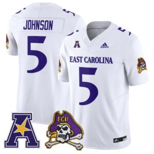 Chris Johnson Jersey 5 East Carolina Pirates 2025 Limited Stitched White