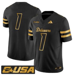 Team Jersey 1 Delaware Blue Hens 2025 Gold Vapor Limited Stitched Black Gold