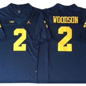 Michigan Wolverines 2 Charles Woodson Navy Football Jersey