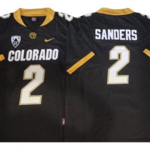 Colorado Buffaloes 2 Shedeur Sanders Black Football Jersey