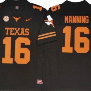 Texas Longhorns 16 Arch Manning Black Vapor Fuse Limited Jersey - Texas Logo