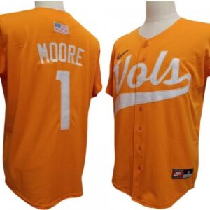 Tennessee Volunteers 1 Christian Moore Orange Baseball Jersey