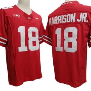 Ohio State Buckeyes 18 Marvin Harrison Jr Red Vapor Fuse Limited Jersey