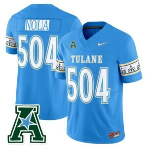 Nola Jersey 504 Tulane Green Wave 2025 City Edition Limited Stitched Blue