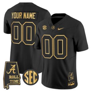 Custom Alabama Crimson Tide Jersey 2025 Gold Vapor Limited Stitched Black Gold