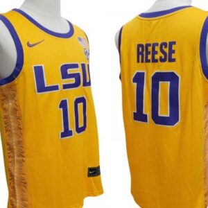 Lsu Tigers 10 Angel Reese Yellow Basketball Jersey