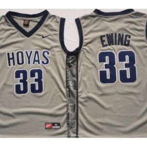 Georgetown Hoyas 33 Patrick Ewing Gray Basketball Jersey