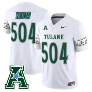Nola Jersey 504 Tulane Green Wave 2025 City Edition Limited Stitched White