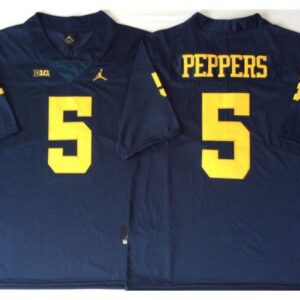 Michigan Wolverines 5 Jabrill Peppers Navy Football Jersey