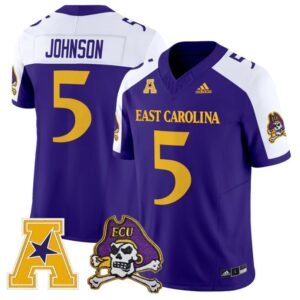 Chris Johnson Jersey 5 East Carolina Pirates 2025 Limited Stitched Purple Alter