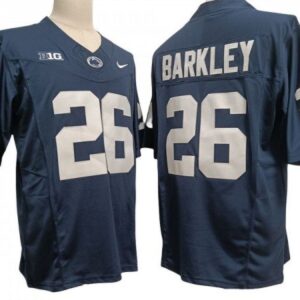 Penn State Nittany Lions 26 Saquon Barkley Navy Vapor Fuse Jersey
