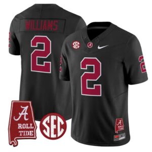 Ryan Williams Jersey 2 Alabama Crimson Tide Throwback Map Stitched Black