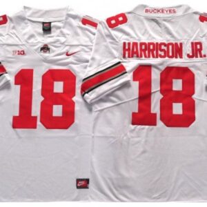 Ohio State Buckeyes 18 Marvin Harrison Jr White Football Jersey
