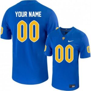Custom Pittsburgh Panthers Blue Football Jersey