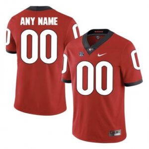 Custom Georgia Bulldogs Red Football Jersey