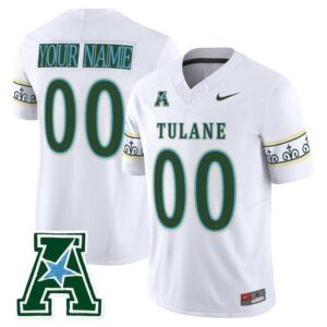 Custom Tulane Green Wave Jersey 2025 City Edition Vapor Limited Stitched White