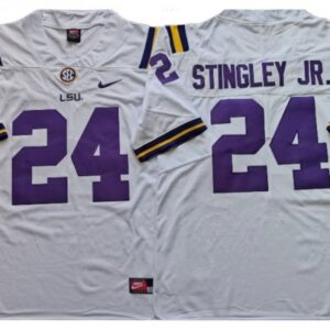 Lsu Tigers 24 Derek Stingley Jr White Football Jersey