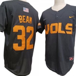 Tennessee Volunteers 32 Drew Beam Gray Baseball Jersey