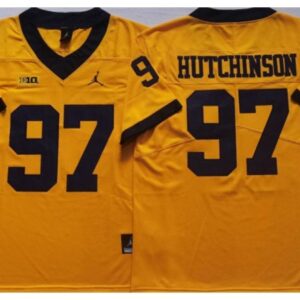 Michigan Wolverines 97 Aidan Hutchinson Yellow Football Jersey