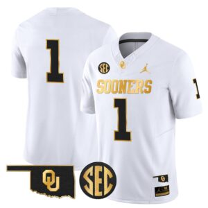 Team Jersey 1 Oklahoma Sooners 2025 Gold Vapor Limited Stitched White Gold