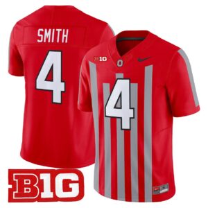 Jeremiah Smith Jersey 4 Ohio State Buckeyes Throwback Limited Stitched Red
