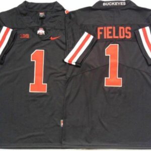 Ohio State Buckeyes 1 Justin Fields Black Football Jersey