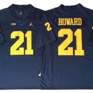 Michigan Wolverines 21 Desmond Howard Navy Football Jersey