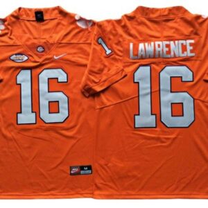 Clemson Tigers 16 Trevor Lawrence Orange Football Jersey
