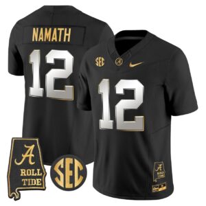 Joe Namath Jersey 12 Alabama Crimson Tide 2025 Vapor Stitched Black Limited