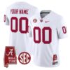 Custom Alabama Crimson Tide Jersey Name Number Throwback Map Stitched White