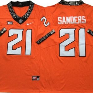 Oklahoma State Cowboys 21 Barry Sanders Orange Football Jersey