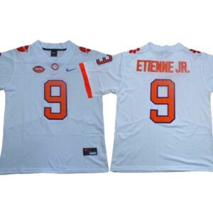 Clemson Tigers 9 Travis Etienne Jr White Football Jersey