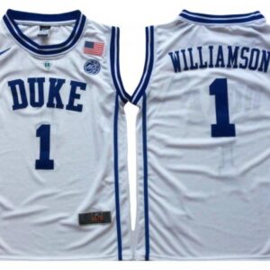 Duke Blue Devil 1 Zion Williamson White Basketball Jersey - Custom