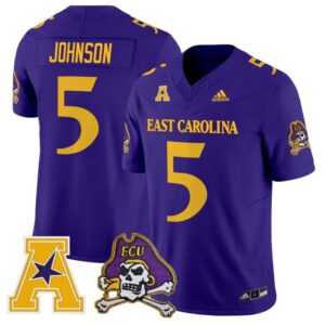 Chris Johnson Jersey 5 East Carolina Pirates 2025 Limited Stitched Purple