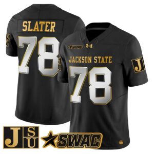 Jackie Slater Jersey 78 Jackson State Tigers 2025 Vapor Stitched Black Limited