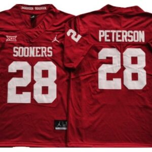 Oklahoma Sooners 28 Adrian Peterson Red Football Jersey